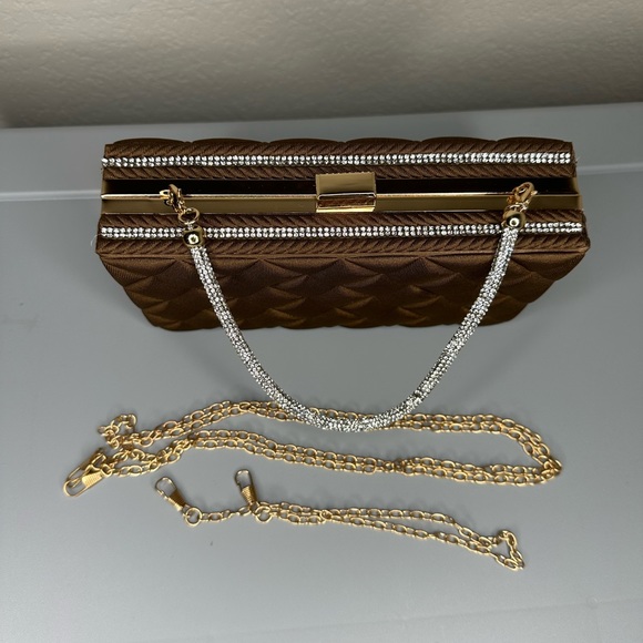 Chocolate Rhinestone Clutch Purse - Picture 3 of 4